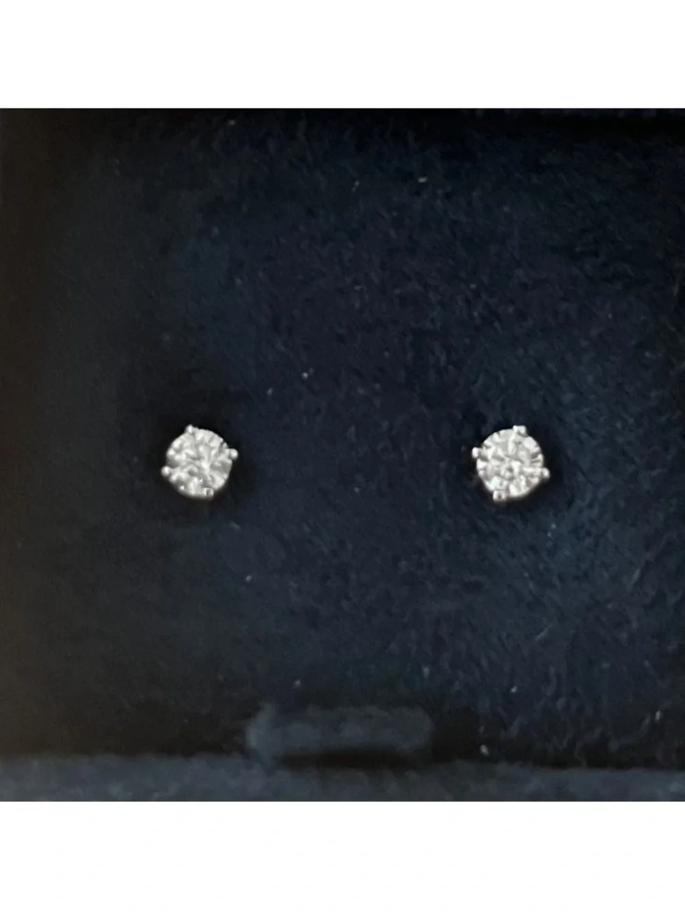 10K White Gold Lab Grown Diamond 4 Prong Basket Push Back Stud Earrings 0.25 CTW